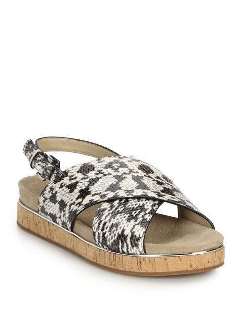 michael kors kit flat sandals|Michael Kors snakeskin flats.